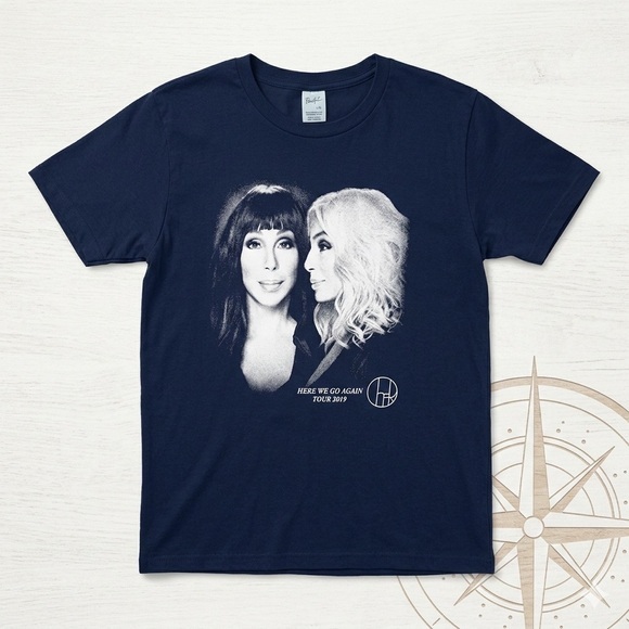 Pacifica Other - Cher Here We Go Again 2019 Tour Tee - Navy Blue Size L